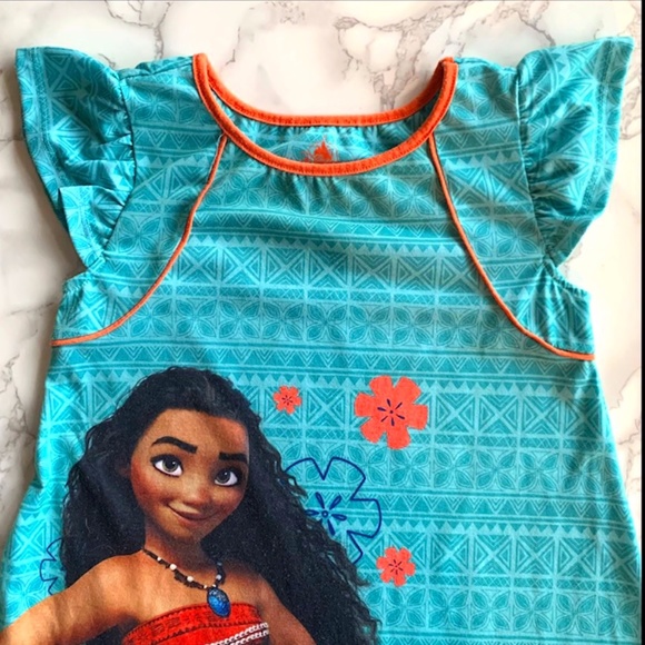 3/$45 ⭐️ DISNEY Moana PJ Dress Sleepwear SIZE 7/8 - Picture 2 of 4